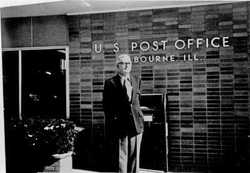 Hal Ringland, retiring after 43 of substitute mail carrying in Kilbourne, Ilinois, 1973